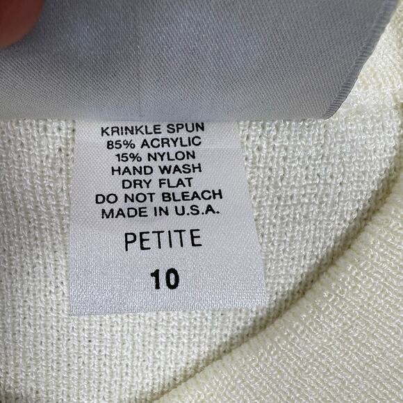 Mita Beautiful Vintage Cream Off White Acrylic Sweater Cardigan Gold Buttons - Picture 7 of 7